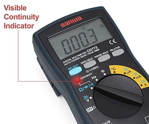 Digital Multimeter with Backlight LCD Display, Temperature Measurement & Auto-Ranging - Perfect for Home DIY, Car Repair & Electrical Testing (Model CD772)