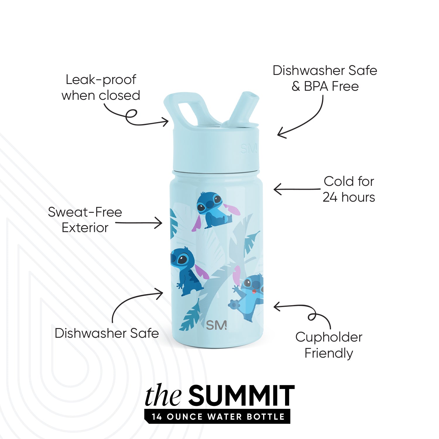 Summit Kids Water Bottle with Straw Lid - BPA Free, Leak Proof, Insulated Stainless Steel Bottle for School, Sports & Outdoor Activities
