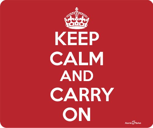 Red Keep Calm and Carry On Thick Mouse Pad - Non-Slip Rubber Base, Large Gaming & Office Desk Mat for Computer, Laptop, Keyboard - Perfect for Work, Study & Home Office Setup