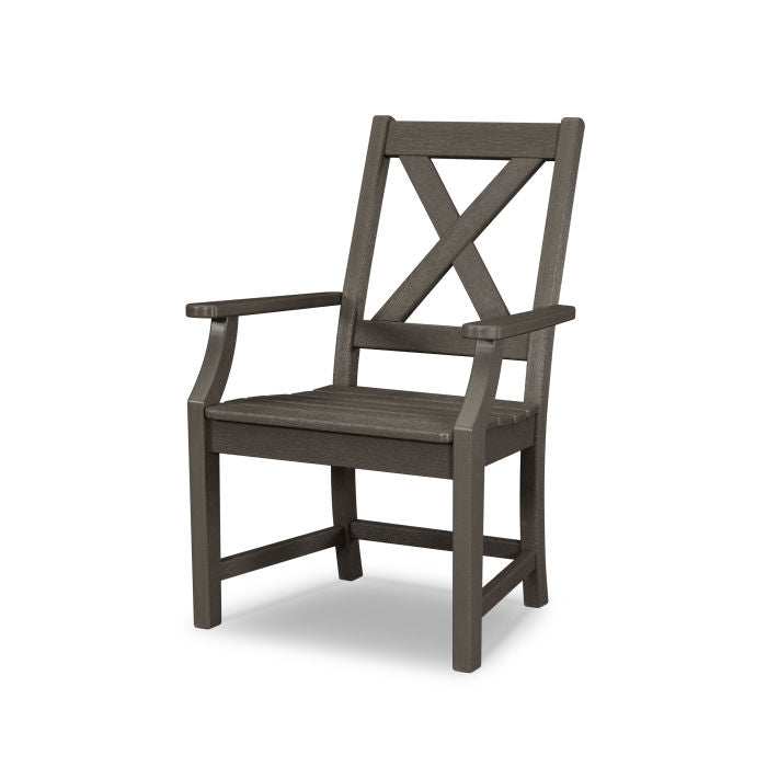 POLYWOOD Braxton Outdoor Dining Arm Chair - Weather-Resistant, Durable & Comfortable - Perfect for Patio, Deck, and Garden Use