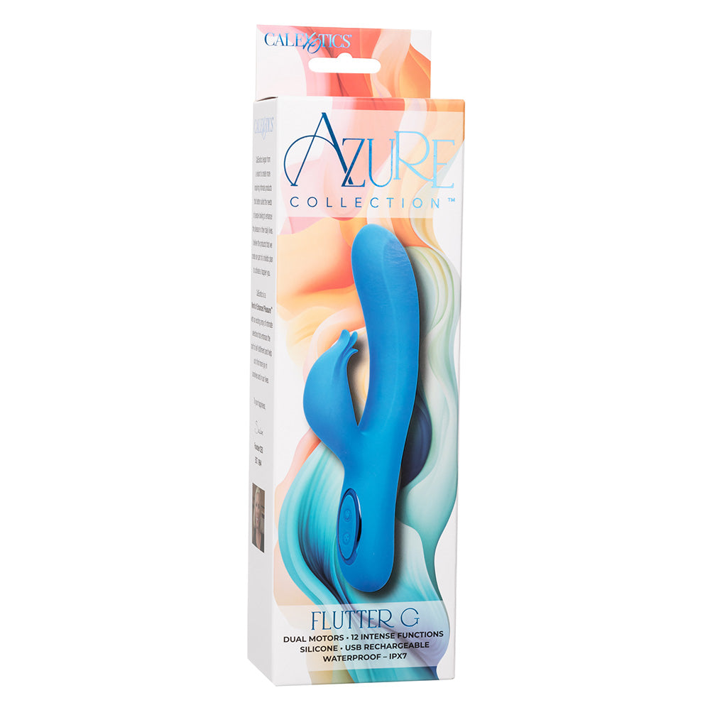 Premium Azure Collection Flutter G-Spot Rabbit Vibrator - Dual Stimulation for Women - Perfect for Solo Play & Couples Intimacy