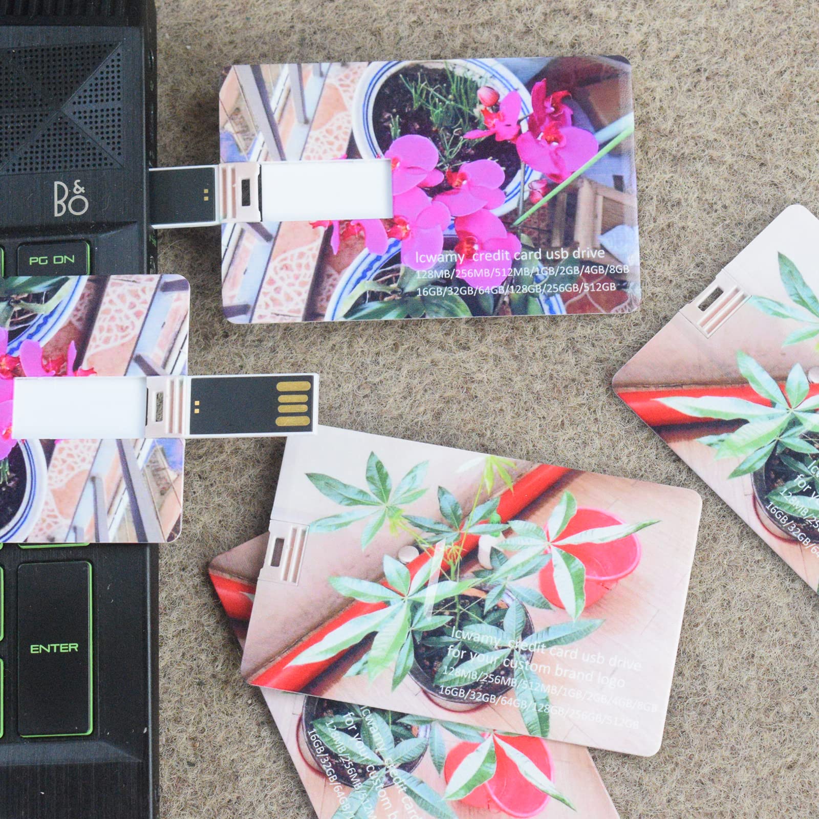 1GB USB Flash Drives 100 Pack - Credit Card Size Thumb Drives, No Logo - Bulk USB Memory Sticks for Business, School, Data Storage & Gifts