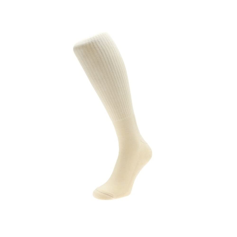 Men's Traditional Club Cricket Socks - White/Cream (Size 9-13) | Breathable Cotton Sports Socks for Cricket, Baseball & Athletic Performance