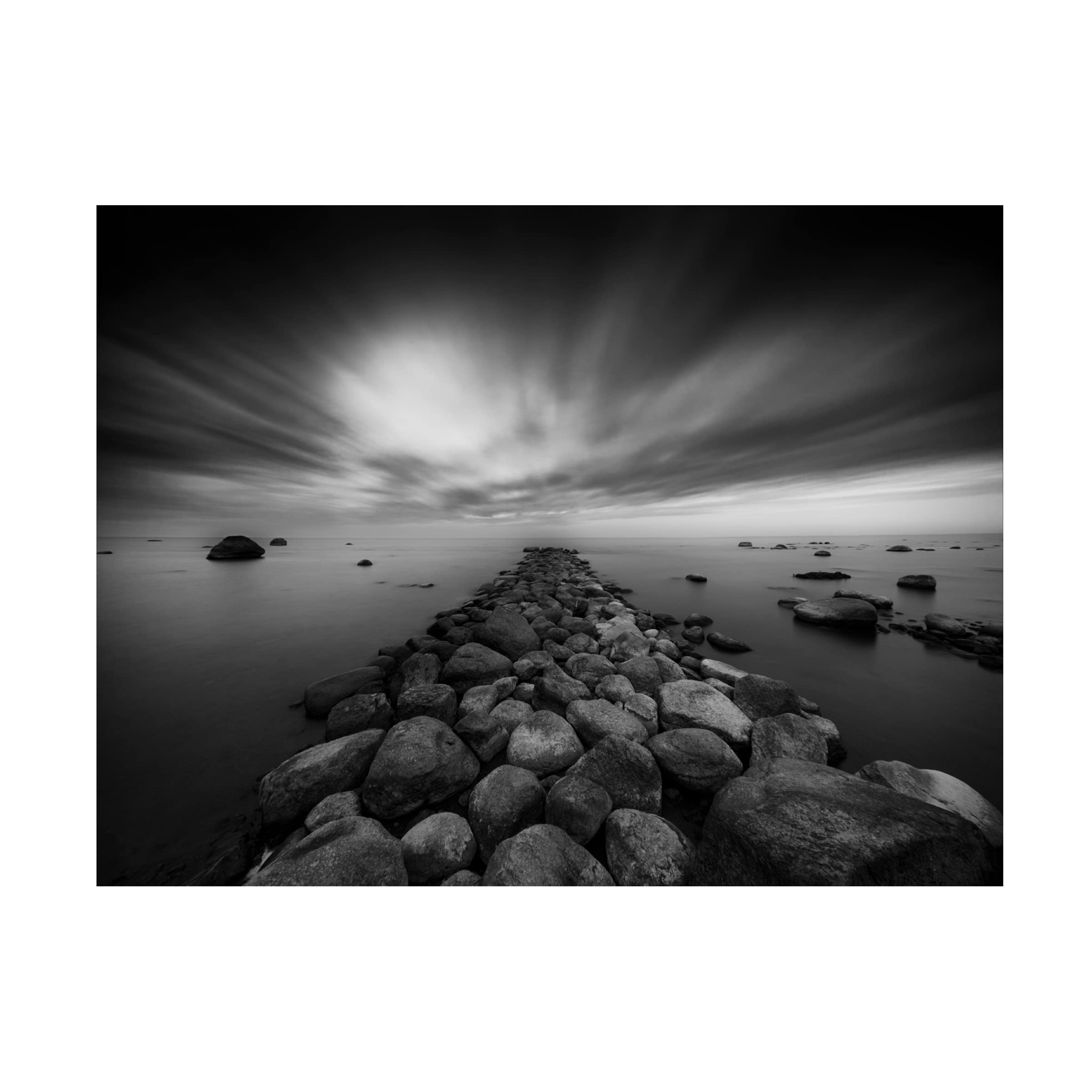 Trademark Fine Art 'Jetty' Canvas Wall Art Print by Konstantin Selezenev - Coastal Beach Decor for Living Room, Bedroom & Office