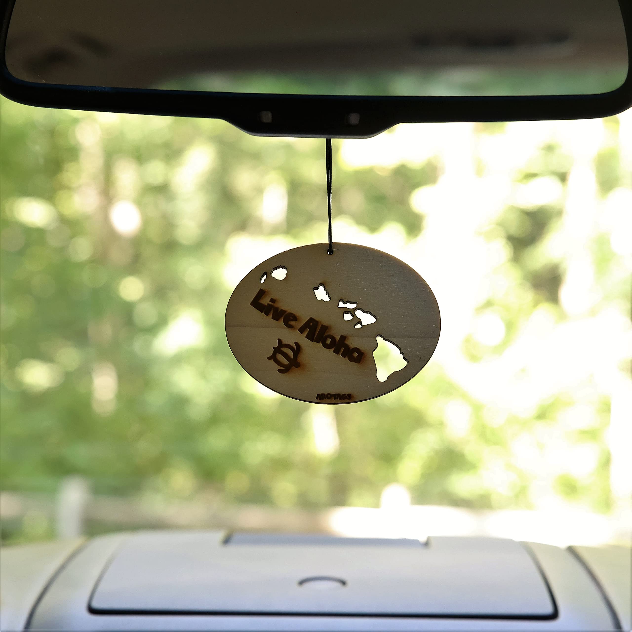 Hawaii Wooden Car Air Freshener - Long Lasting Backwoods Birch Scent (365+ Days) with Hanging Mirror Diffuser & Fragrance Oil - 100% American Made - Perfect for Cars, Trucks, SUVs & Home Décor