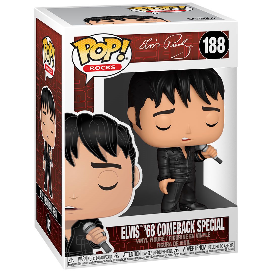 Elvis Presley 1968 Comeback Special Pop! Vinyl Figure #188 - Funko Pop Collectible for Music Fans & Home Decor - Perfect for Gifts, Display Shelves & Pop Culture Collections