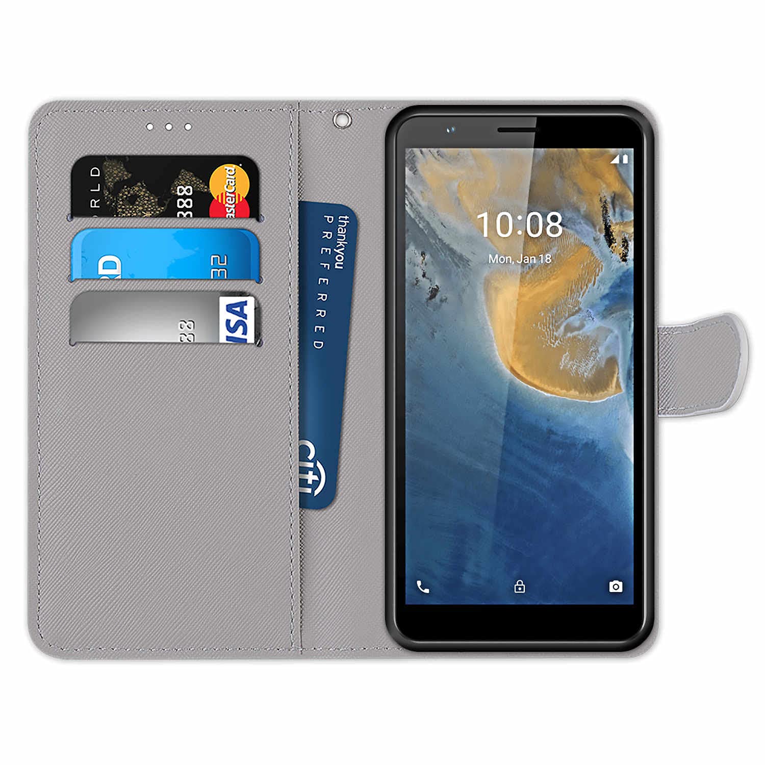 ZTE Avid 589 Case - Floral Flower Leather Wallet Case with Credit Card Slots, Kickstand & Magnetic Closure | Perfect for Consumer Cellular ZTE Avid 589 (Pink Rose) | Ideal for Work, Travel & Everyday Protection