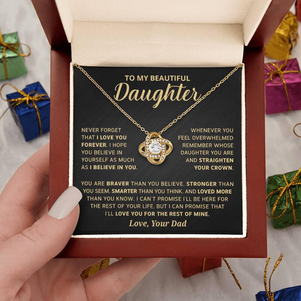 Personalized Daughter Necklace from Dad - Heartfelt Birthday & Mother's Day Jewelry Gift for Daughter with Elegant Gift Box | Perfect for Special Occasions & Father-Daughter Bonding
