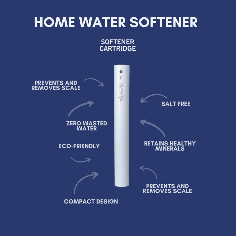 NuvoH2O Home Water Softener Replacement Cartridge - Salt-Free Water Softening System for Hard Water Treatment - Perfect for Whole House Water Filtration & Shower Use