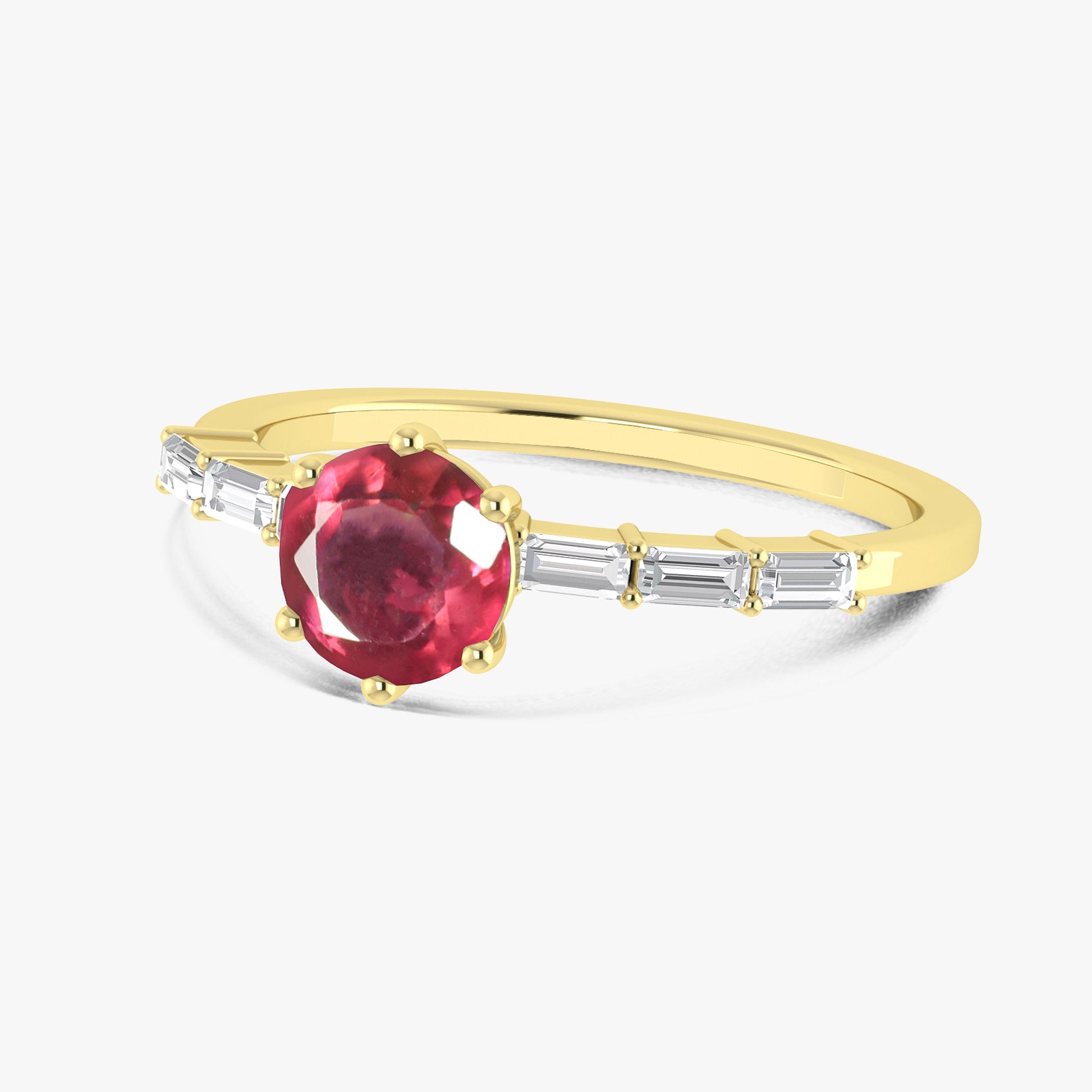 Red Ruby Seven Stone Design Ring for Women - Elegant Vintage Jewelry Gift for Anniversary, Engagement & Special Occasions