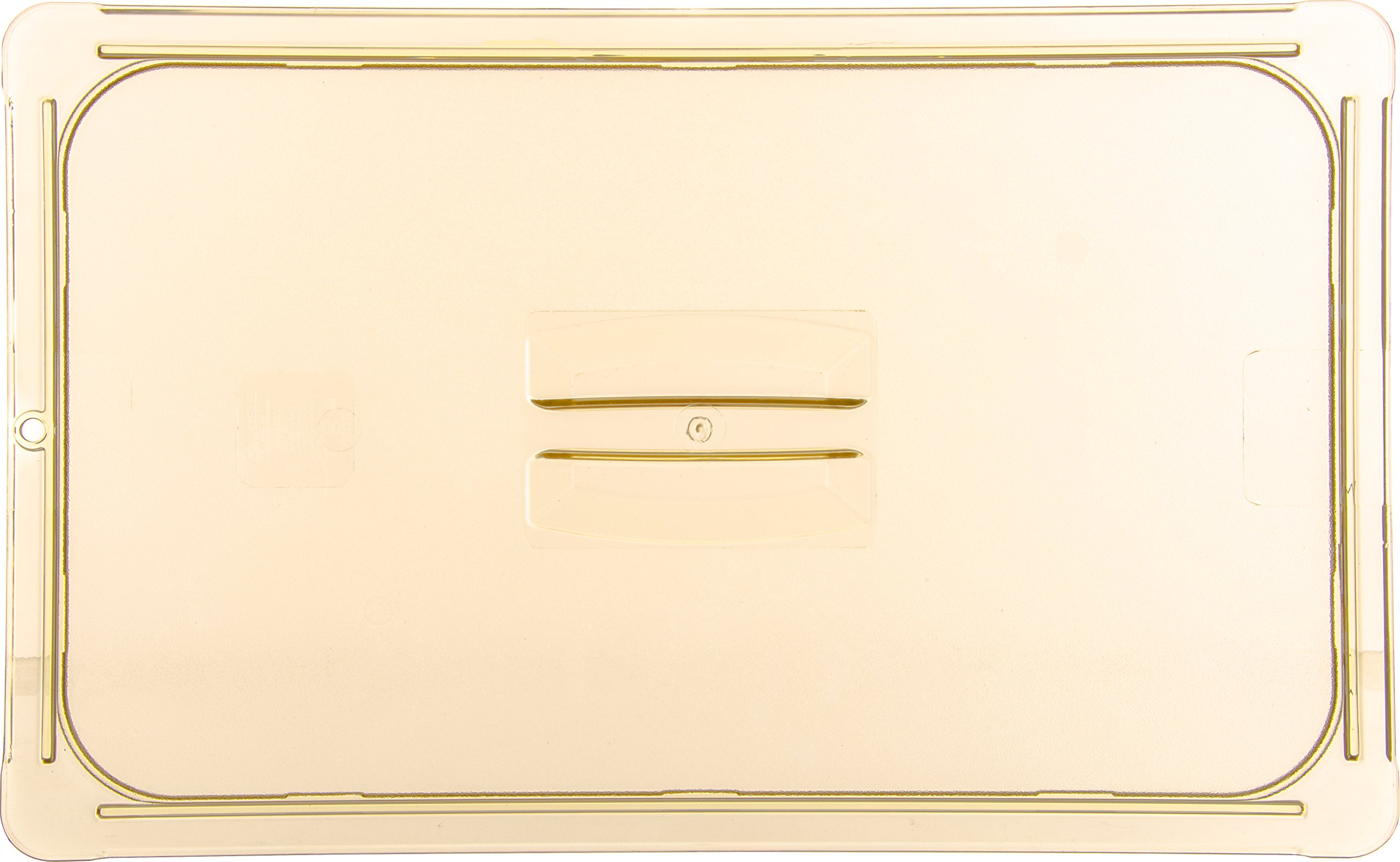 Carlisle 10410U13 High Heat Universal Lid for Full Size Food Pans - 20.75 x 12.88 Inches, Amber, Durable Plastic, Case of 6 - Perfect for Restaurants, Catering & Commercial Kitchens