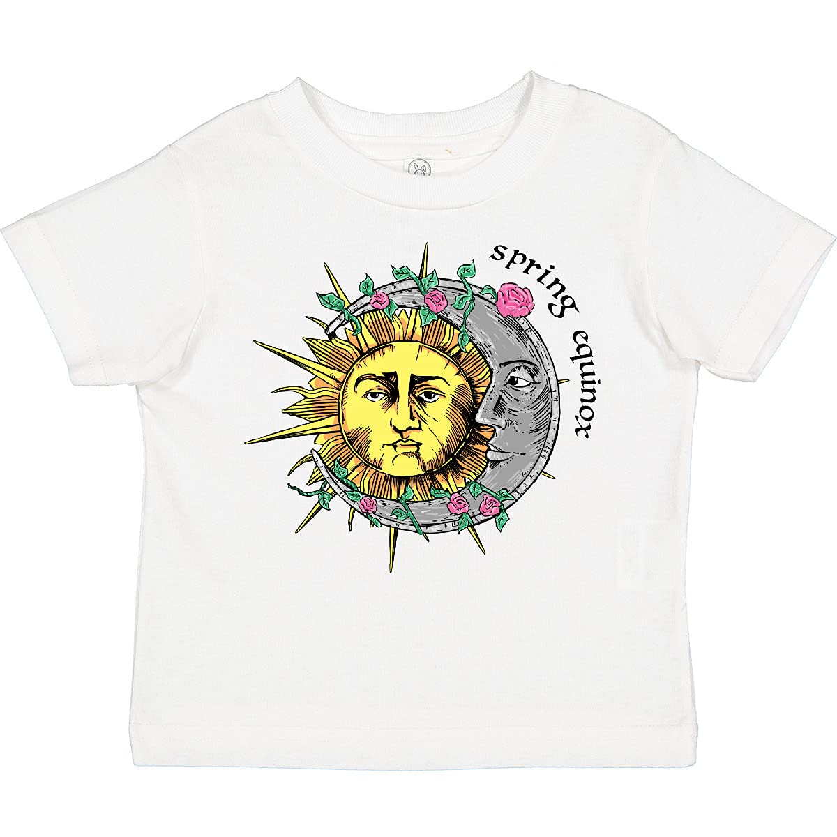 Inktastic 1st Day of Spring Sun and Moon Equinox Toddler T-Shirt - Cute Graphic Tee for Boys & Girls, Spring Festival Outfit, Playdate & Seasonal Celebration Apparel
