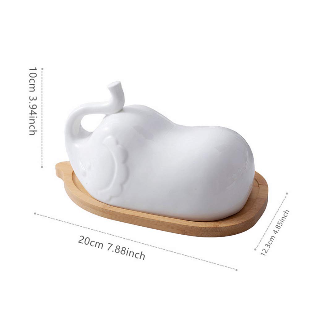Hemoton 1 Set Ceramic Butter Dish with Lid - French Style Cake Plate, Appetizer Container, Bread & Cheese Serving Dish - Perfect for Kitchen, Dining Table & Party Decor (White)