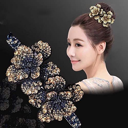 MIZORRI Large Hair Claw Clip - Rhinestone Crystal Hair Bun Holder, Half Balloon Expanding Ponytail Clip for Women & Girls (25x7cm) - Perfect for Parties, Weddings & Everyday Hairstyles