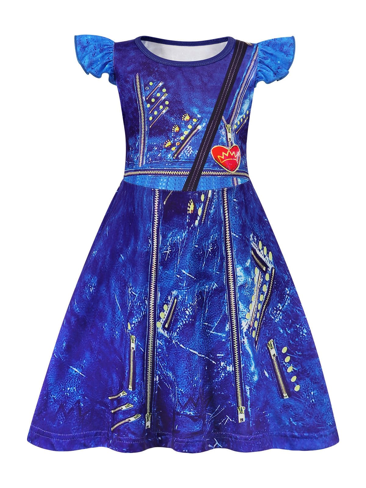 Descendants Princess Nightgown for Girls - Toddler Kids Sleepwear with Flutter Sleeves | Soft & Comfortable Pajama Dress for Bedtime & Sleepovers