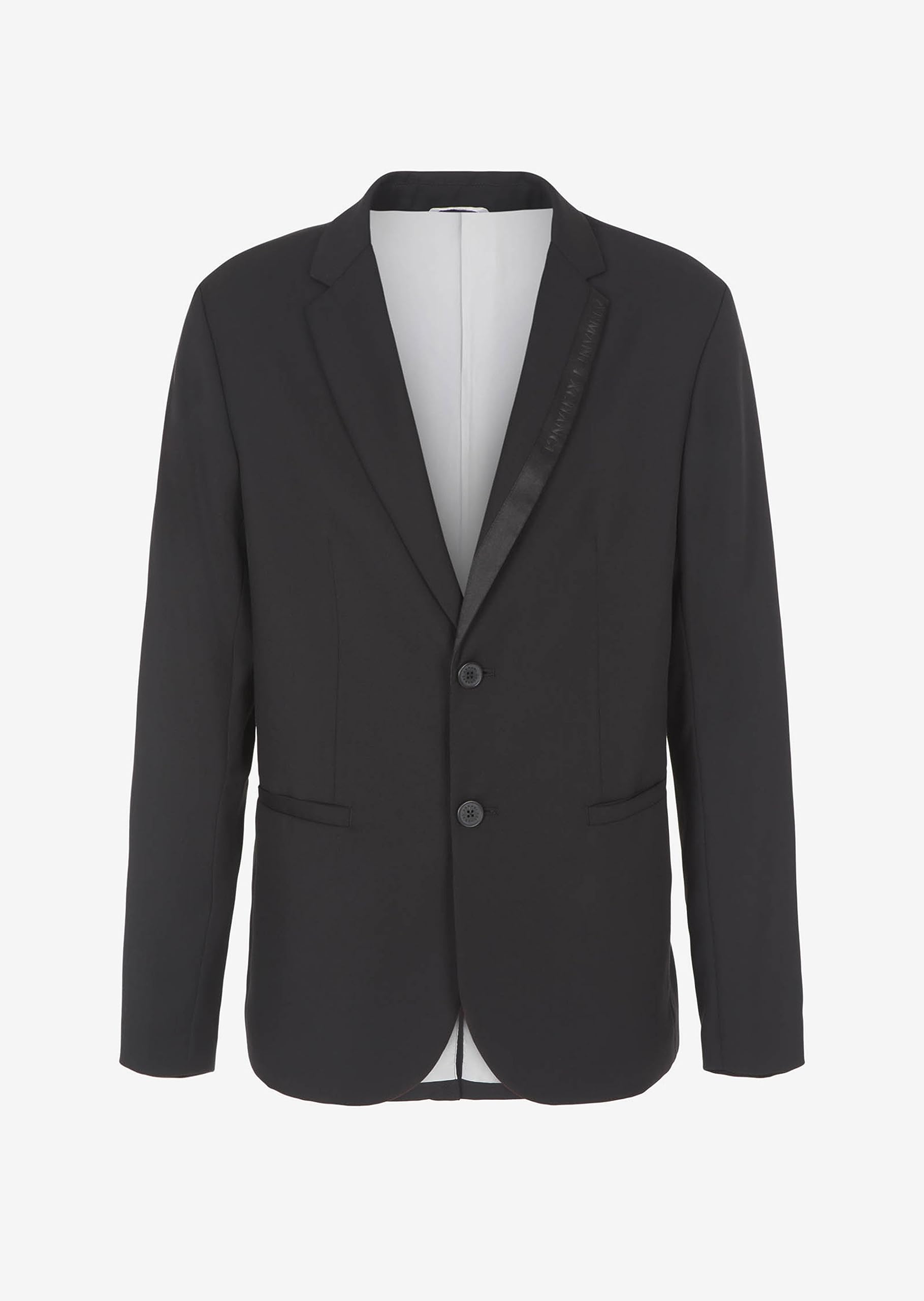 Armani Exchange Men's Slim Fit Blazer Jacket with Satin Tape Trim - Formal & Business Attire for Office, Weddings & Special Events