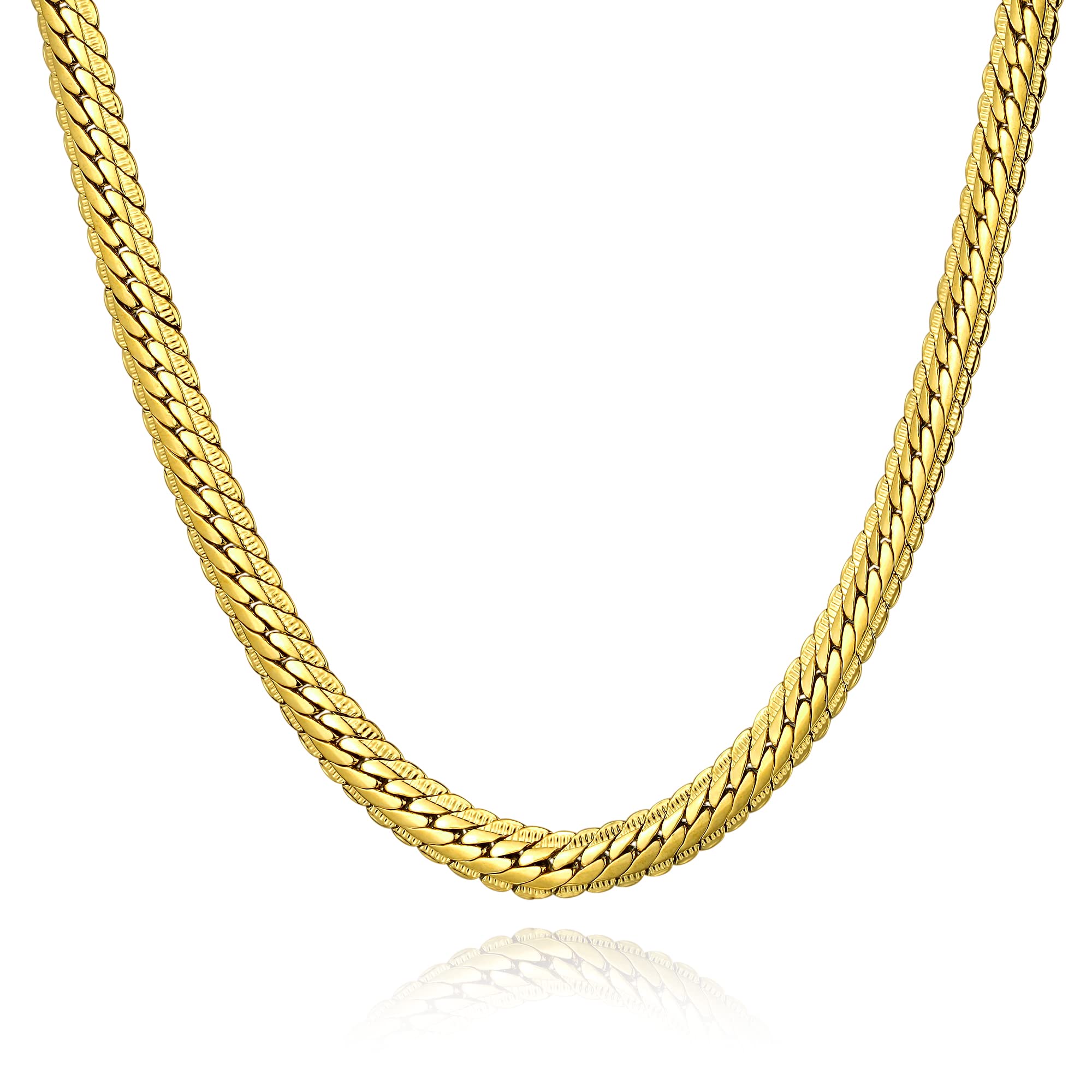 18K Gold Plated Snake Chain Necklace for Women - Dainty Herringbone Choker Jewelry - Perfect for Casual Wear, Date Nights & Gifts