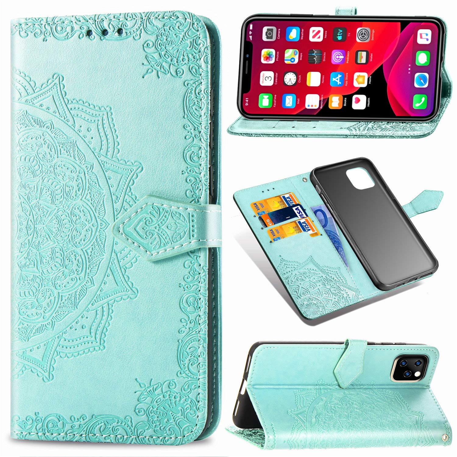 **Slim PU Leather Wallet Case for iPhone 11 Pro (5.8