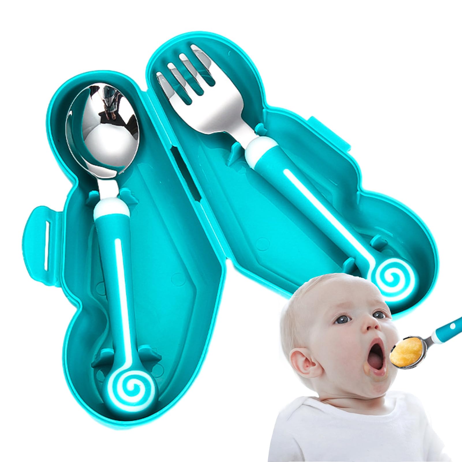Stainless Steel Toddler Forks and Spoons Set - BPA-Free Baby Utensils for Self Feeding | Durable Kids Silverware for Toddlers | Perfect for Daycare, Travel & Learning to Eat Independently
