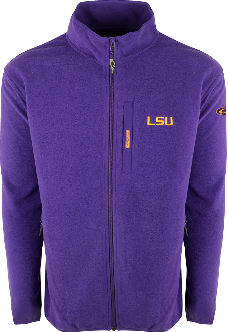 LSU Tigers Full Zip Camp Fleece Jacket - Soft & Warm College Hoodie for Men & Women - Perfect for Game Day, Tailgating & Outdoor Activities