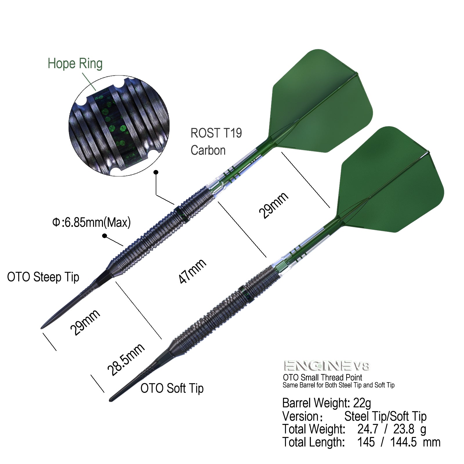 Premium 90% Tungsten Steel & Soft Tip Darts - Professional V8 Engine Design for Precision Play | Perfect for Bars, Home Game Rooms & Competitive Tournaments