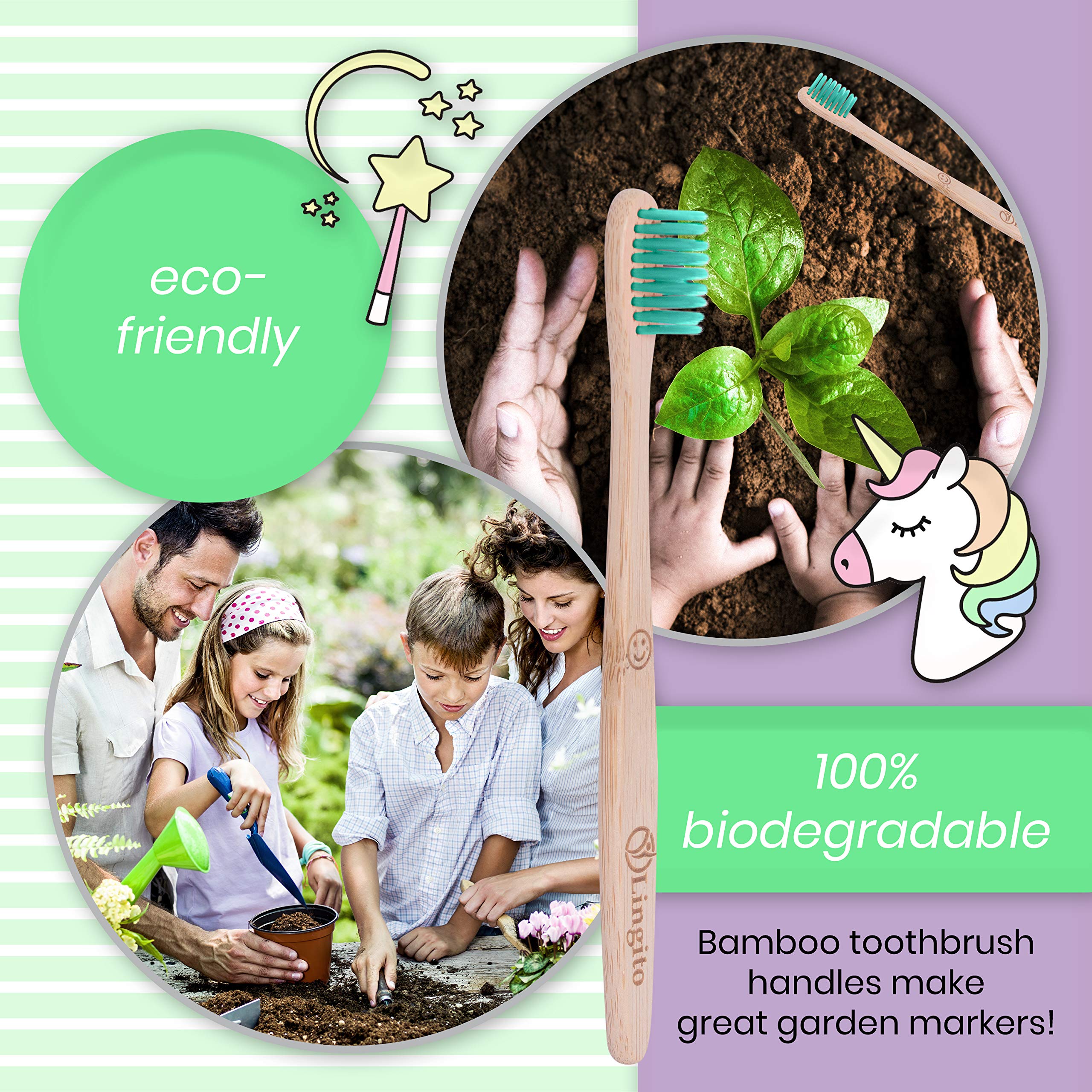**Eco-Friendly Bamboo Toothbrushes for Kids – BPA-Free Soft Bristles, Natural & Organic, Vegan, Individually Wrapped – Gentle Cleaning for Sensitive Teeth & Sustainable Oral Care**    *(Perfect for Travel, Home Use, or Eco-Conscious Families – Biodegradable & Earth-Friendly!)*