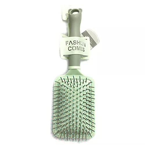 Swilak Professional Large Paddle Hair Brush for Detangling, Styling, Blow-Drying & Straightening - Air Cushion Comb with Plastic Bristles for Smooth & Shiny Hair (Set of 2, Green) - Perfect for Salon, Home Use & Travel