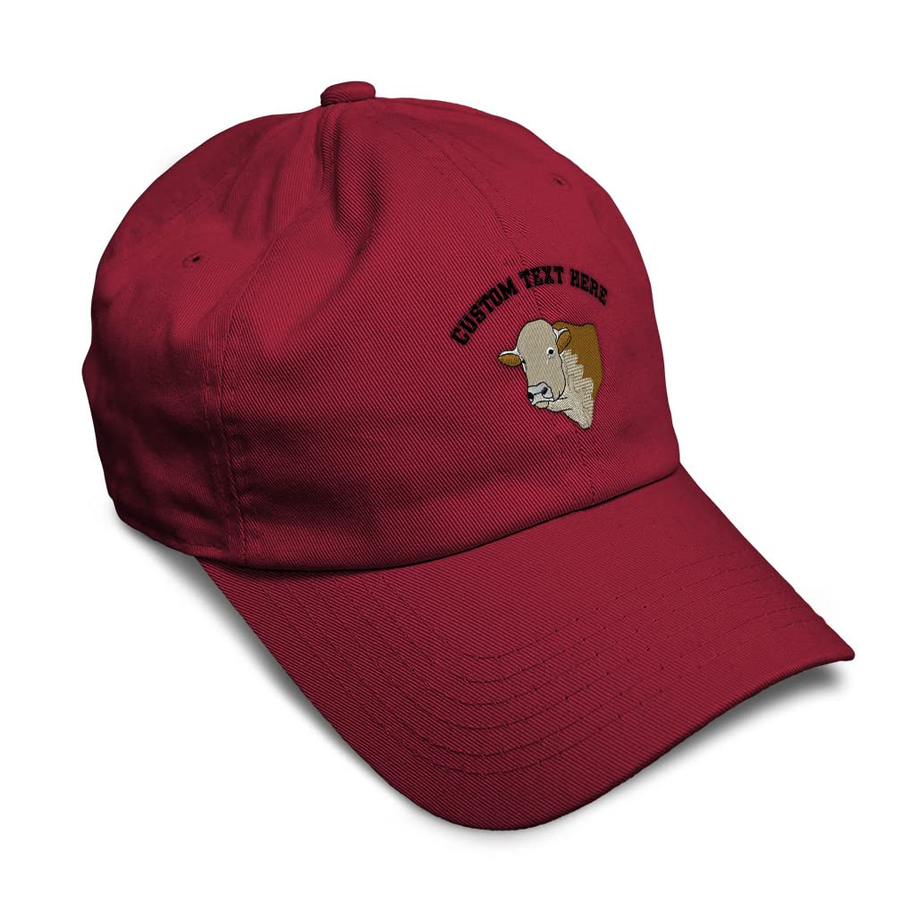 Soft Cotton Baseball Cap with Hereford Bull Head Design - Farm & Domesticated Animal Theme Golf Club Hat for Men & Women - Perfect for Outdoor Activities, Farming, Golfing & Casual Wear