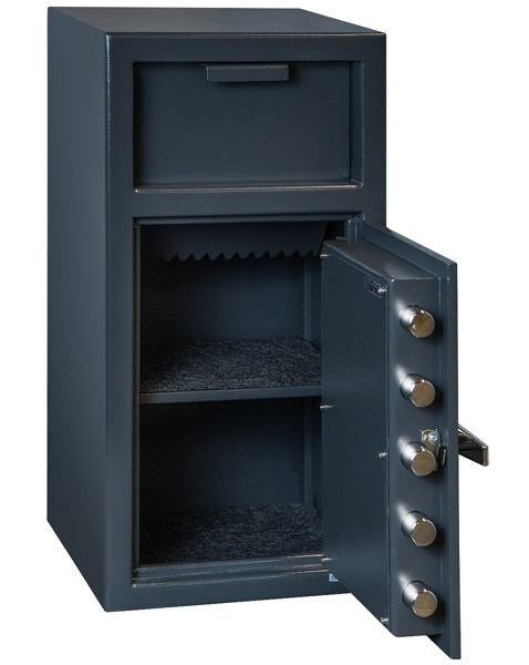 Hollon FD 2714E Electronic Digital Depository Safe - Secure Cash Box for Home, Office & Retail Stores - Ideal for Money, Jewelry & Valuables Protection