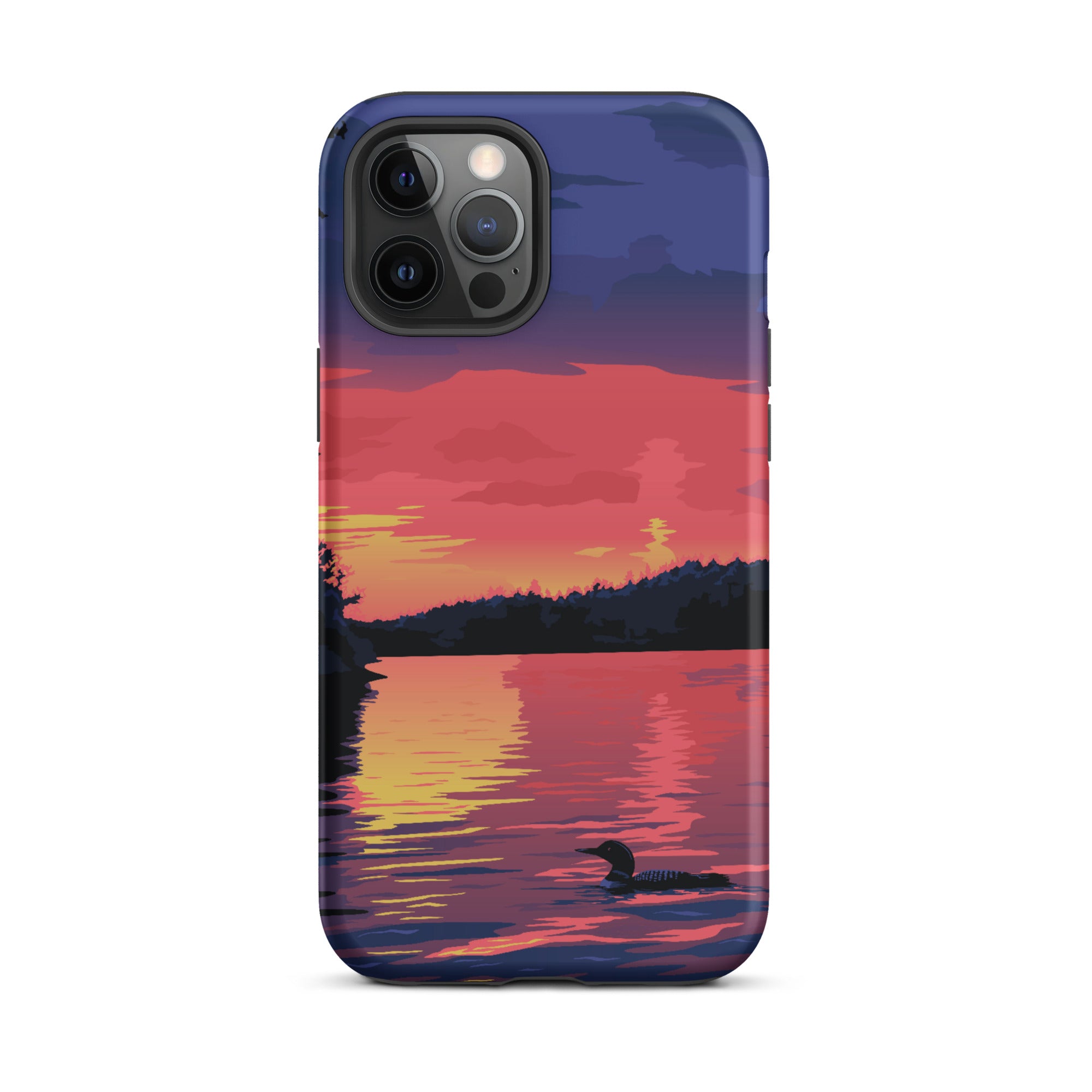 Premium iPhone Protective Case with Sunset Loon Design - Shockproof & Scratch-Resistant Cover for iPhone [Models] | Perfect for Outdoor Adventures, Travel & Daily Protection