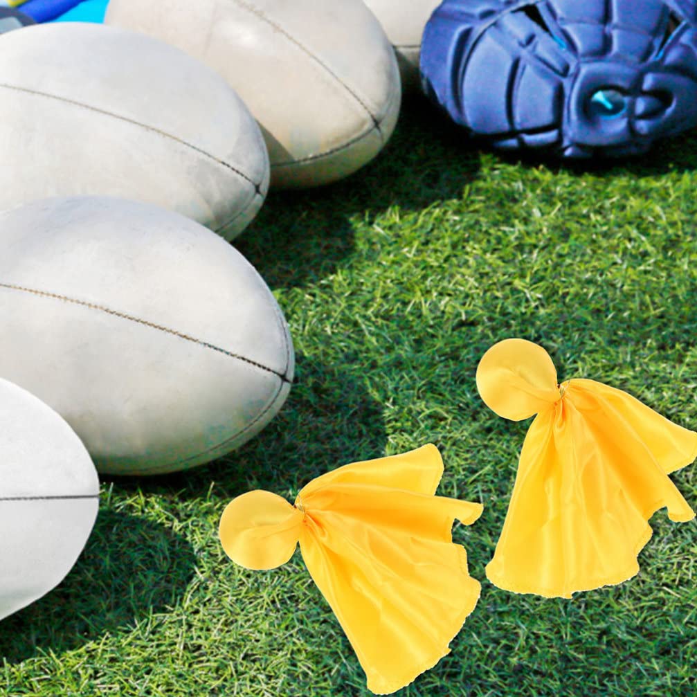Official Football Referee Penalty Flag Set - 4pcs Yellow & Red Tossing Challenge Flags for Soccer & American Football Games | Sports Accessories for Referees, Coaches & Training Sessions