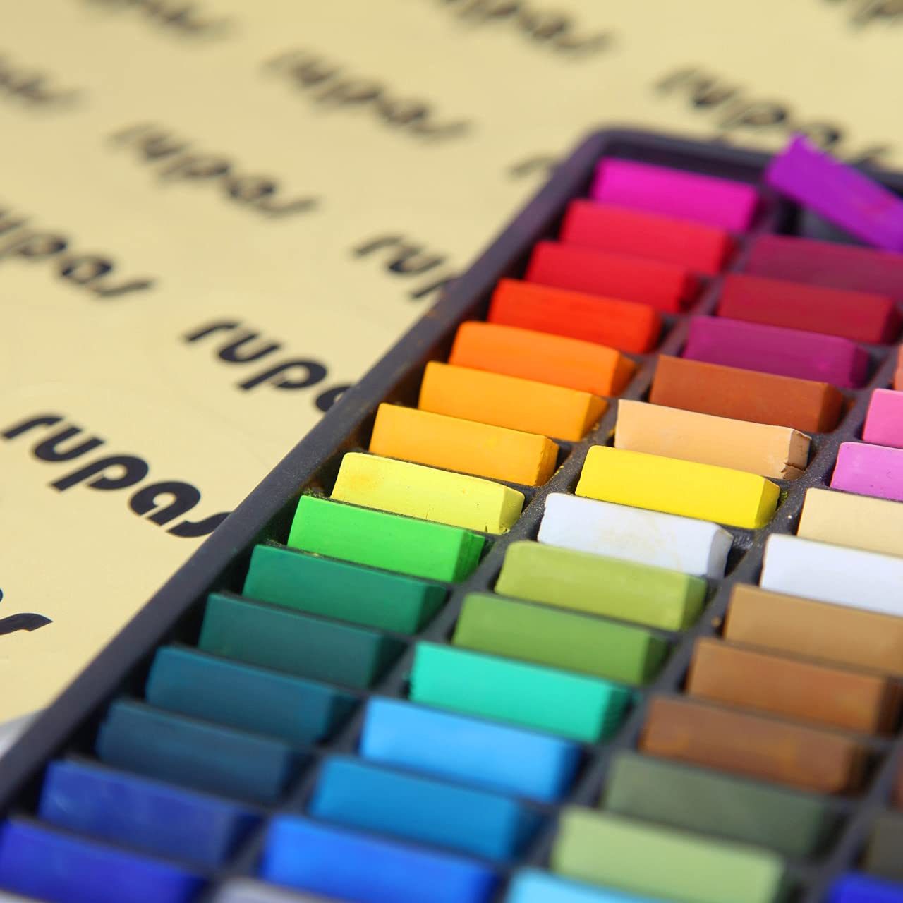 64-Color Soft Dry Pastel Chalk Set - Square Non-Toxic Art Chalks for Kids & Adults - Perfect for Drawing, Sketching, and Chalkboard Art