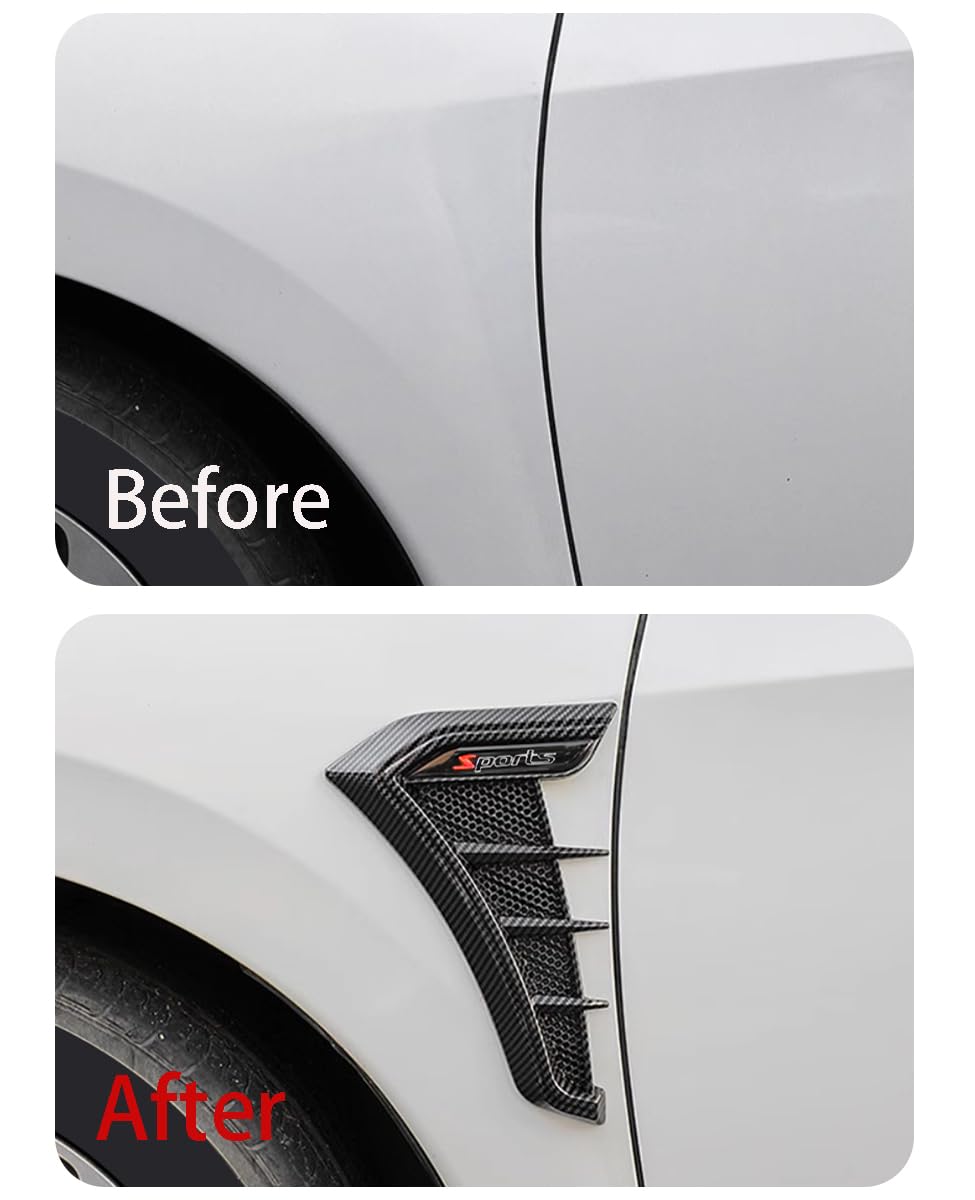 Carbon Fiber Style ABS Side Door Air Flow Fender Vent Outlet Cover Trim - Compatible with Nissan Rogue 2021-2023 (2PCS) | Durable Car Exterior Accessories for Enhanced Style & Aerodynamics