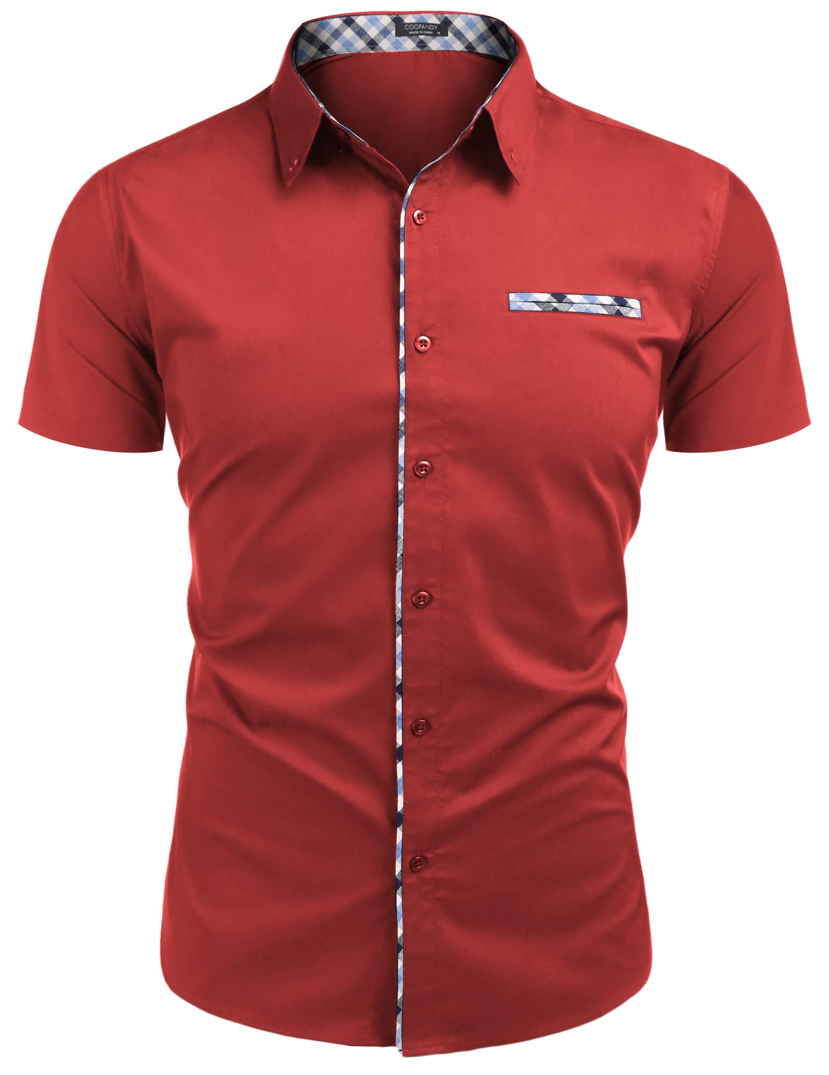 COOFANDY Men's Slim Fit Casual Button Down Shirt Long Sleeve Contrast Dress Shirt for Office, Party & Date Night | Fashionable Button Up Shirts for Men