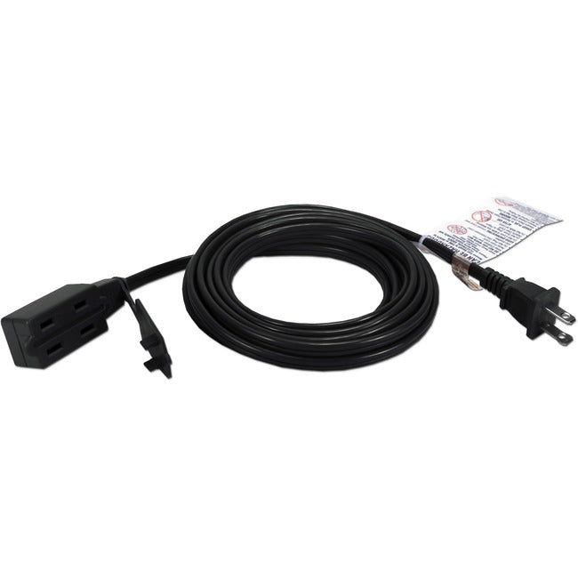 15Ft 3 Outlet 2 Prong Extension Cord - AC Male to Female Power Strip for Home, Office & Outdoor Use