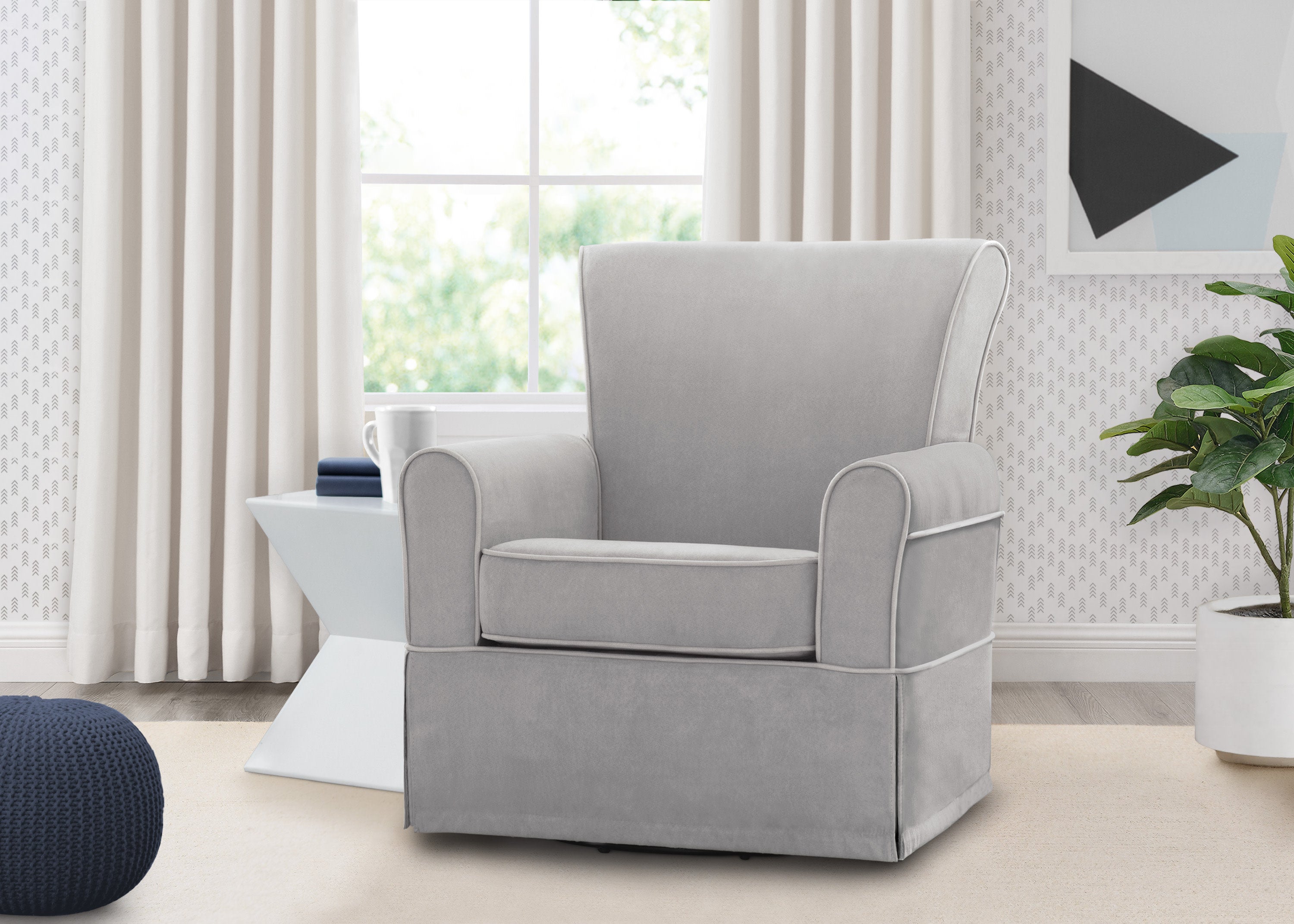 Benbridge Upholstered Glider Recliner Chair - Comfortable Nursery Rocking Chair with Padded Seat and Back Support - Perfect for Baby Nurseries, Living Rooms & Bedrooms