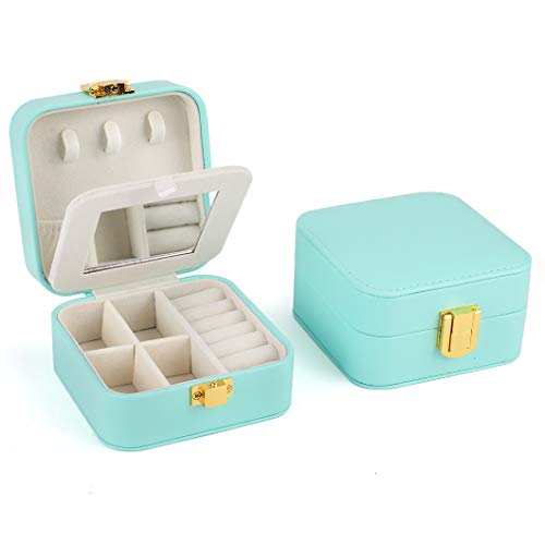 Blue portable jewelry box