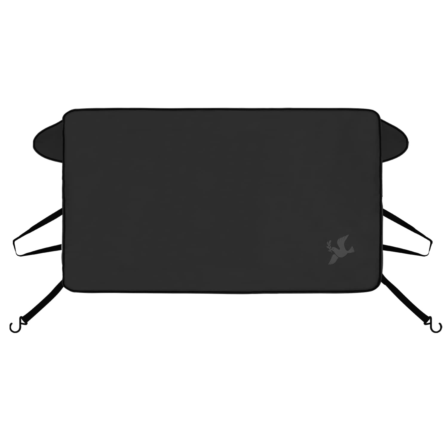 Rest-Eazzzy Car Windshield Snow Cover - All Weather Wiper Visor Frost Protector for Cars, Trucks, Vans & SUVs | Heavy Duty Snow & Ice Shield with Sun Shade Protection (Black) | Perfect for Winter Snowstorms & Summer Heatwaves