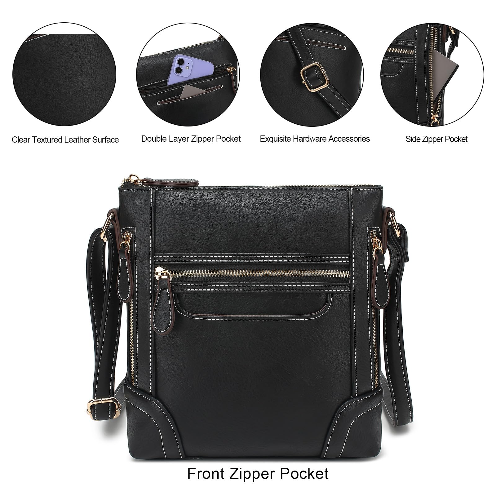 LL LOPPOP Women's Leather Crossbody Bag - Small Designer Shoulder Purse & Handbag for Everyday Use | Perfect for Work, Travel, and Casual Outings