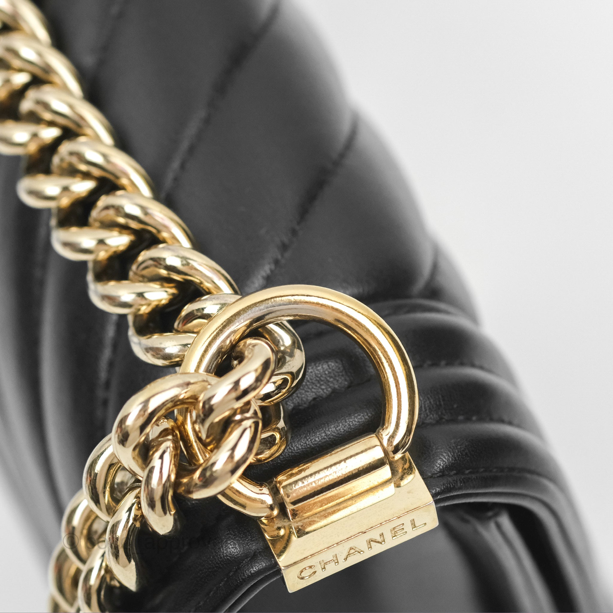 Chanel Chevron Small Boy Bag in Black Calfskin with Gold Hardware - Luxury Crossbody Bag for Women, Perfect for Evening Events & Date Nights