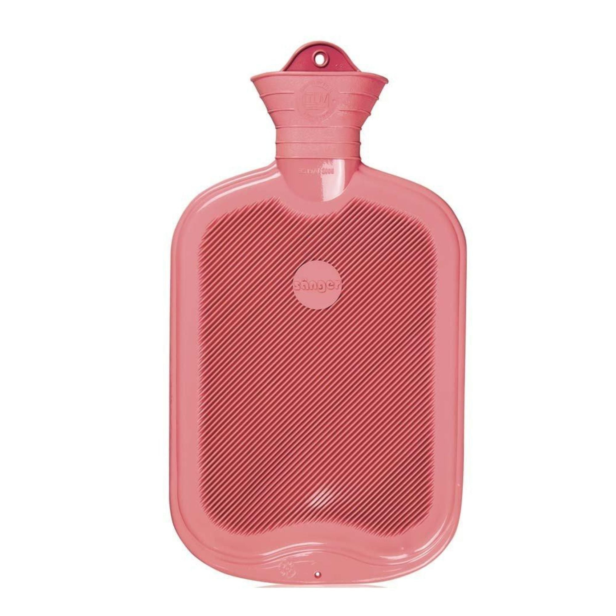 2 Liter Pink Sanger Hot Water Bottle for Pain Relief - Long Lasting Warmth for Cramps, Back Pain & Cold Nights - BPA Free Rubber Hot Water Bag for Bed, Sofa & Travel