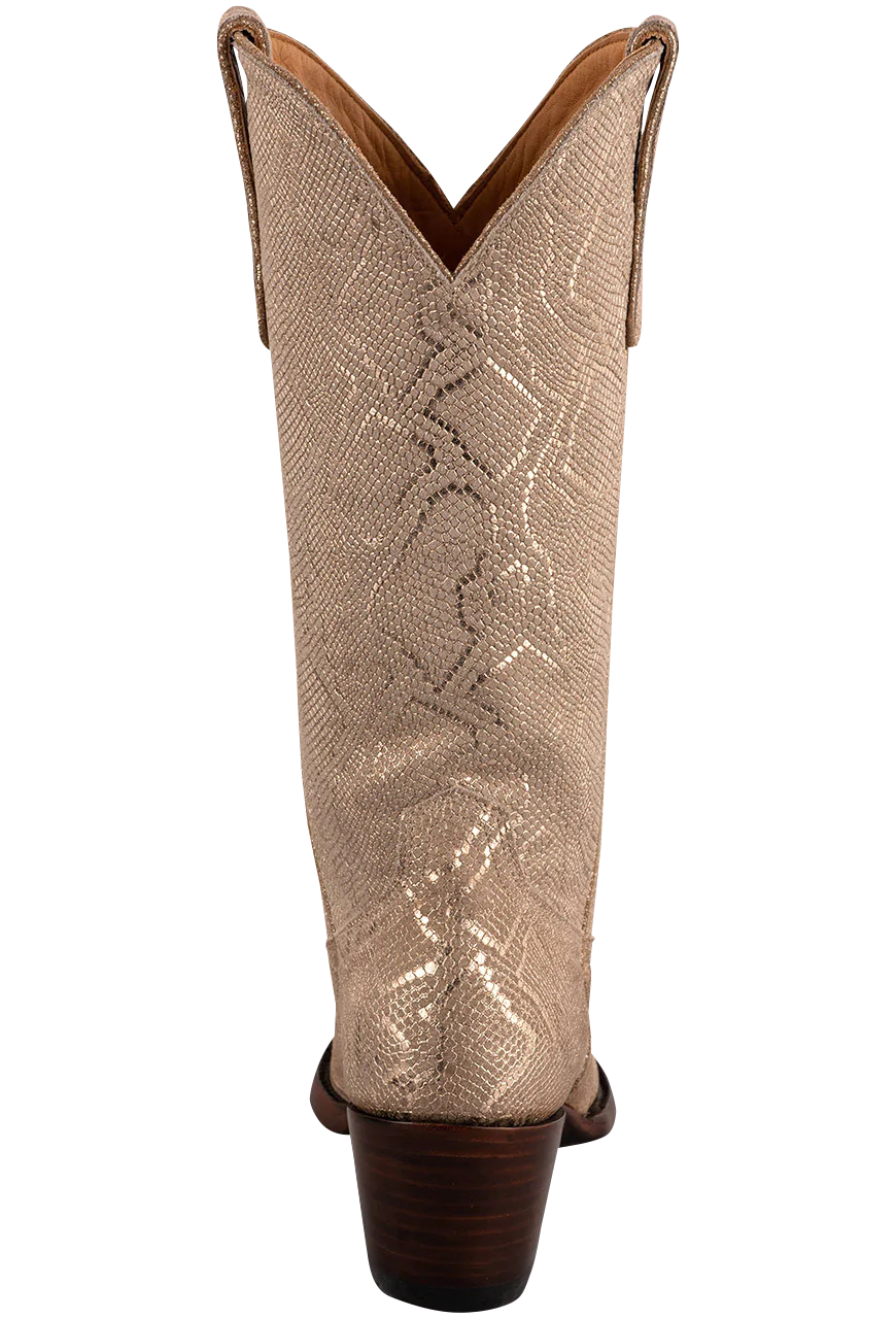 Old Gringo Women's Goat Cersei Snakeskin Cowgirl Boots - Gold Beige Western Boots for Women | Comfortable & Stylish Rodeo, Country Dance & Everyday Wear