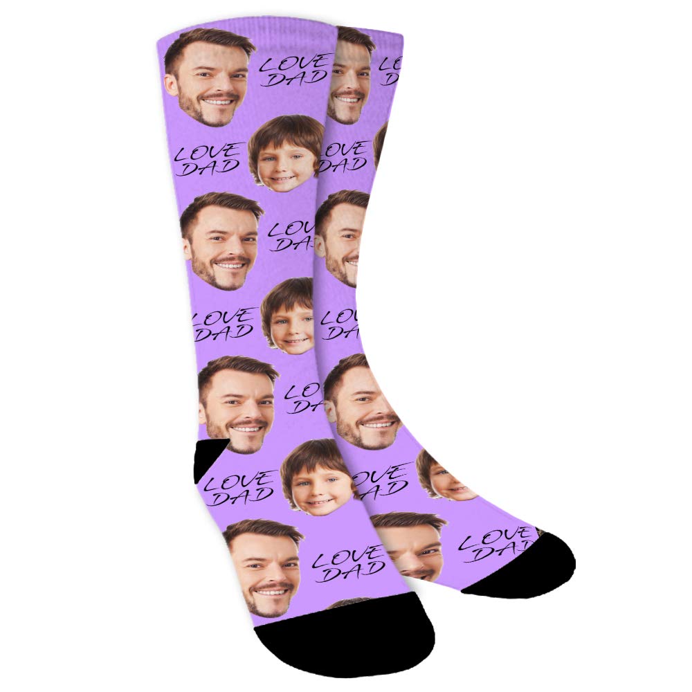 Custom Photo Socks - Personalized Face Socks with Your Picture - Unique Father's Day Gift Idea for Dad - Great for Birthdays, Anniversaries & Special Occasions