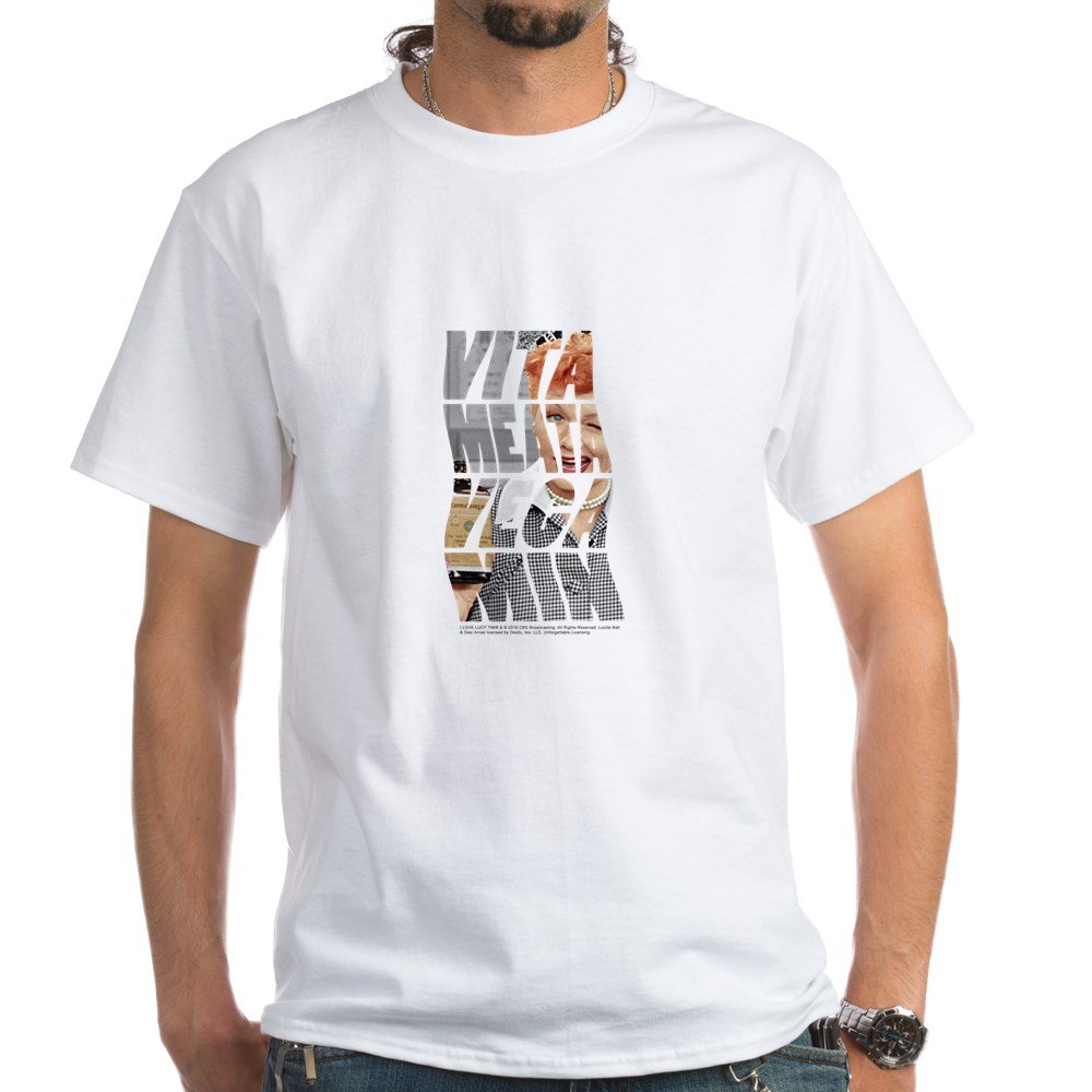 Vintage Vitameatavegamin White Cotton T-Shirt | Classic I Love Lucy TV Show Inspired Tee | Perfect for Casual Wear, Cosplay & Lucy Fans