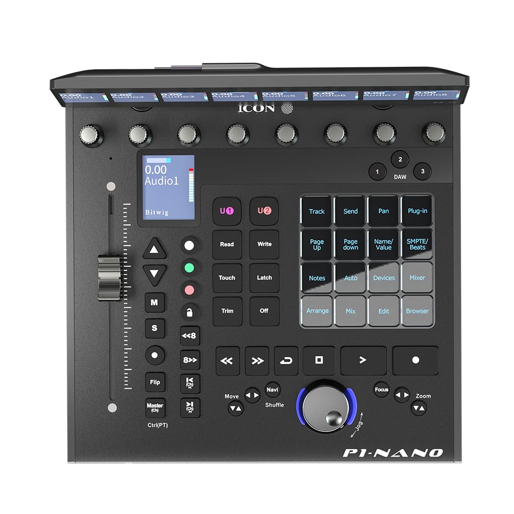 Pro Audio P1-Nano Compact DAW Control Surface with D5 Display - Professional Music Production Studio Bundle for Home & Recording Studios