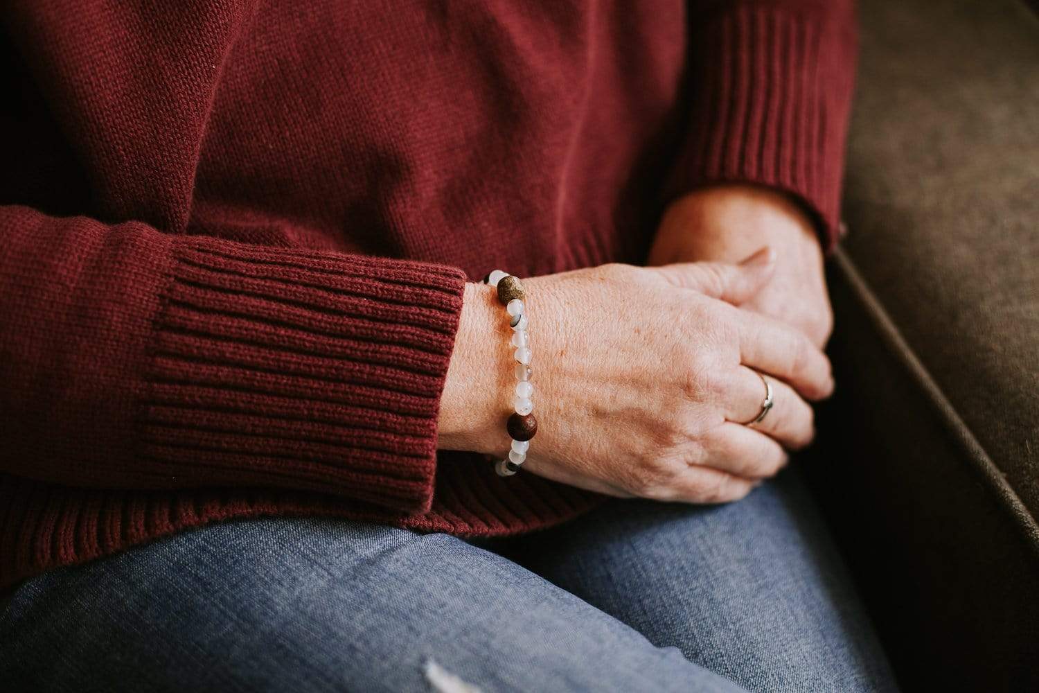 Handmade Antique Bodhi Seed & Mastodon Fossil Bracelet - Natural Buddhist Meditation Beads & Spiritual Jewelry for Men & Women - Perfect for Yoga, Meditation & Boho Fashion