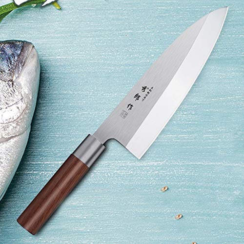 Premium Japanese Deba Knife 18cm - High Carbon Steel Fish Head & Salmon Knife for Sashimi, Sushi & Cooking - Perfect for Professional Chefs & Home Cooks
