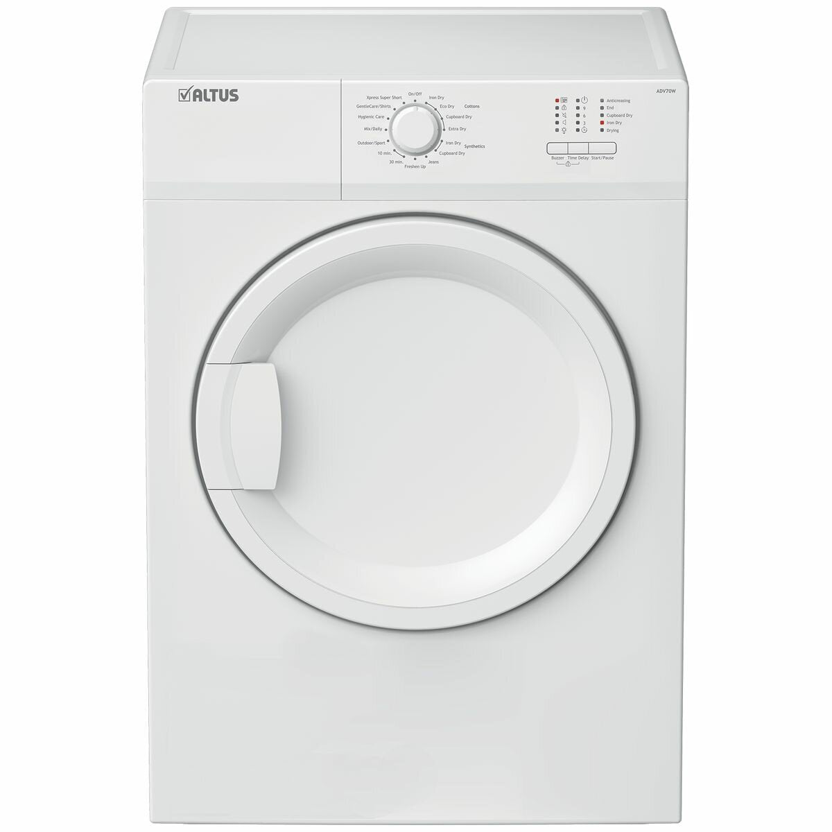 Altus 7kg Vented Dryer ADV70W - Energy Efficient Clothes Dryer with 3 Year Warranty | Perfect for Apartments, Laundromats & Small Homes