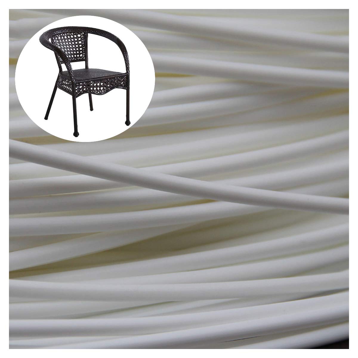 Jweemax 10M Synthetic Rattan Repair Kit - Round Plastic Wicker for DIY Patio Furniture, Chairs, Tables & Baskets - Hand-Woven Outdoor Replacement Material for Home & Garden Decor