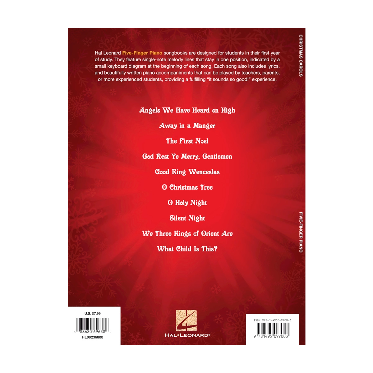 Christmas Carols: Five Finger Piano Songbook for Beginners - Softcover Sheet Music for Holiday Festivities & Family Gatherings
